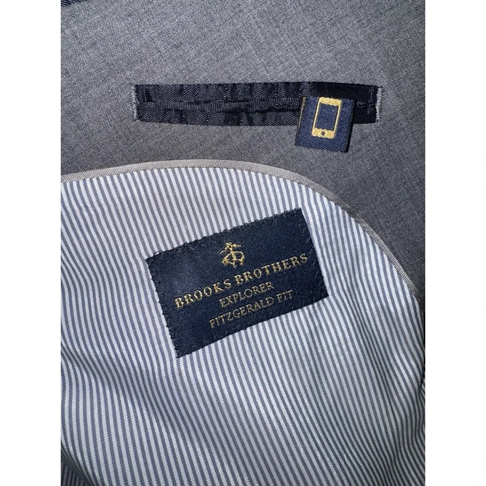 Brooks Brothers Blazer Men 46L Explorer Fitzgerald Wool‎ Blend 2 Button